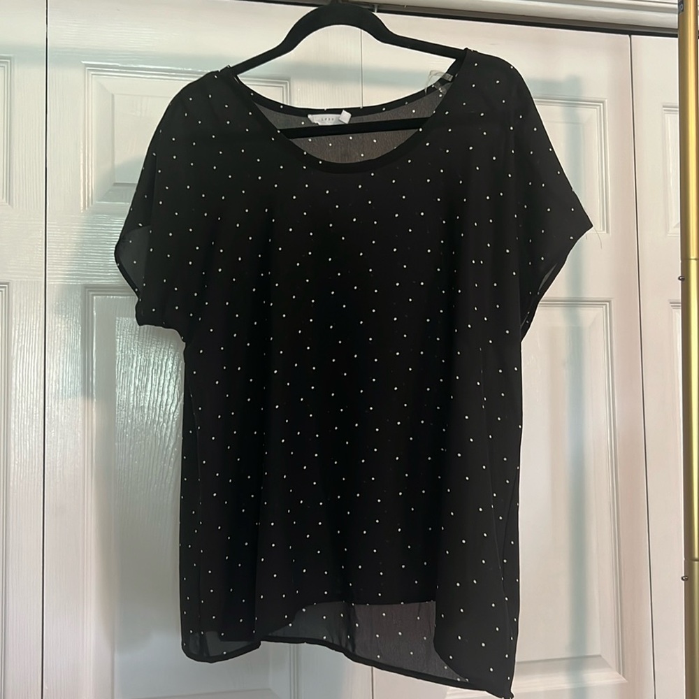 Black Polka Dot Top
